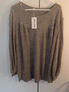 Dolnine Woman's 3XL Gray Long Sleeve Women's Knit Top NWT